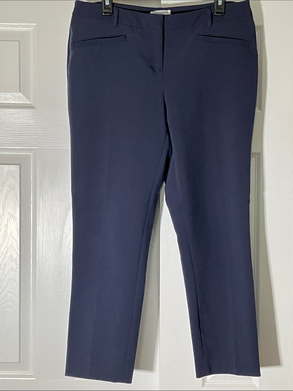 Carolina Belle Montreal Navy Cropped Straight-Leg Trousers